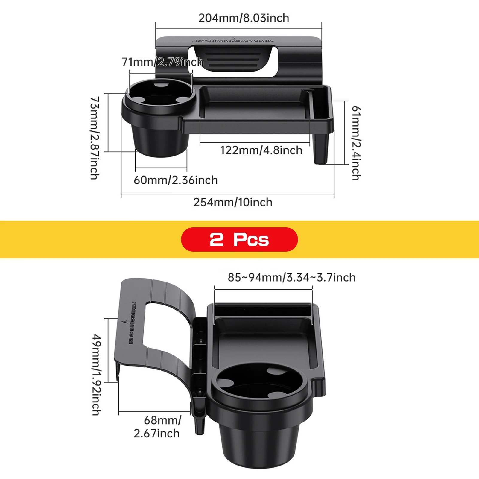 Car Door Hanging Organizer Multifunctional Storage Box with Cup Holder Phone Pocket and 4 Foam Pads for Vehicle Interior