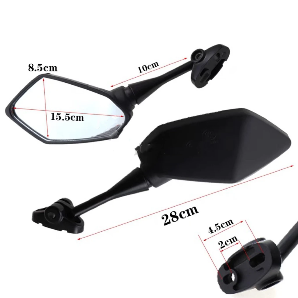 For Yamaha YZF600 YZF R1 R6 R3 R125 R25 R15 Motorcycle Mirror Black Moto Rearview Side Mirror 2003 2004 2005 2006 2007 2008 2009