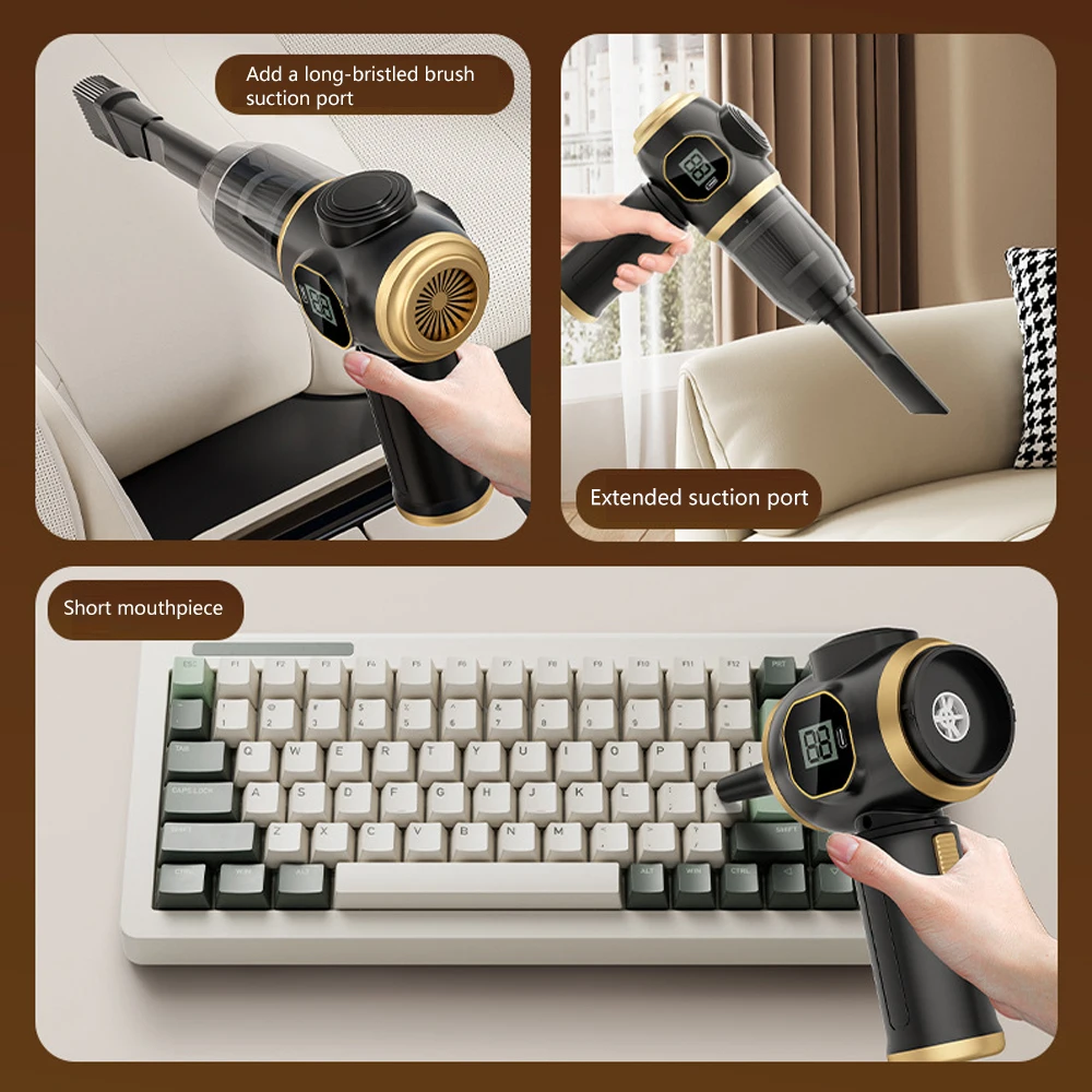 Автомобильный пылесос 43000 об/мин — беспроводной ручной мощный всасывающий и выдувной пылесос для дома/автомобиля/настольного уборки