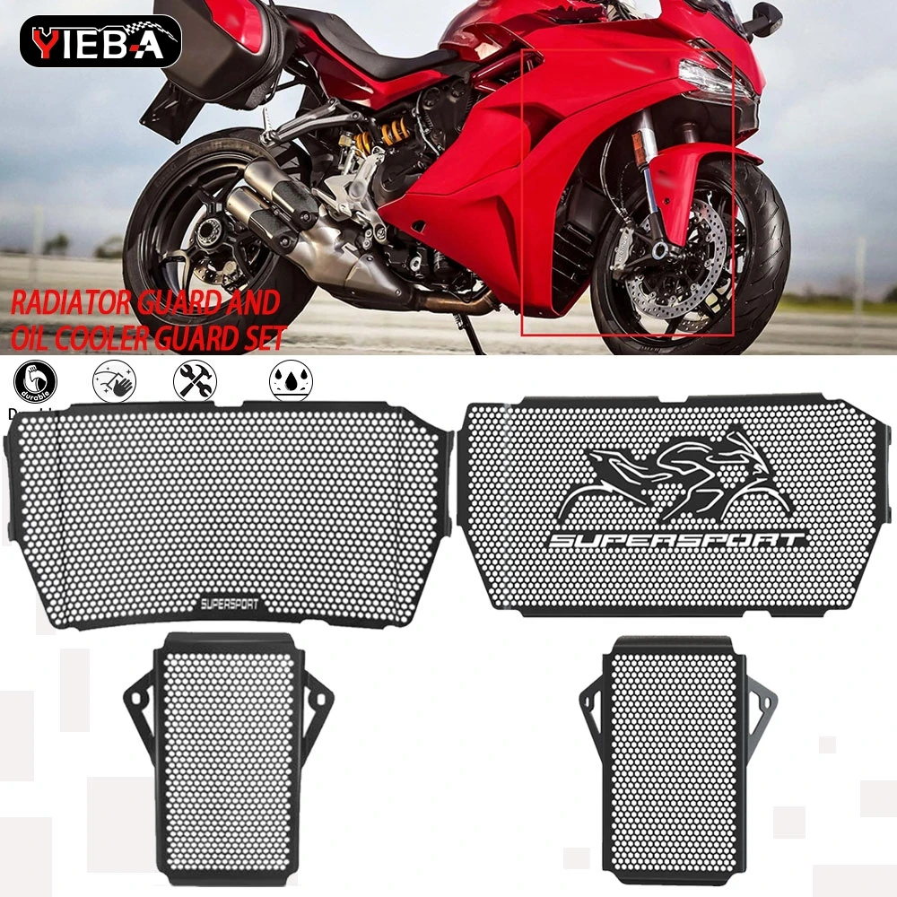 

For Ducati SuperSport / S / 939 / 939 S / 950 / 950 S 2017-2026 2025 2024 Motorcycle Radiator Guard Oil Cooler Cover Protector