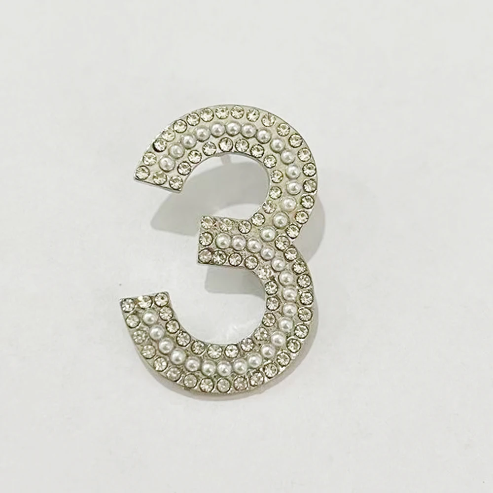 Friendship Association Greek Digital Metal Water Diamond Pearl Brooch