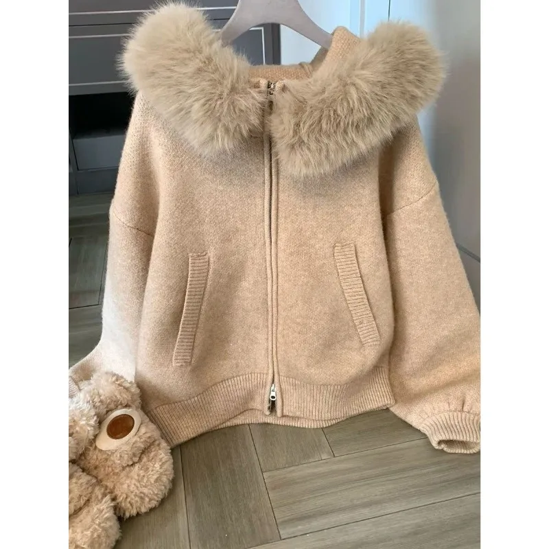 

Кардиган, пальто, женский осенне-зимний свободный утягивающий мягкий восковой свитер