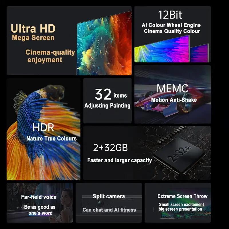 2025 تلفزيون Android Smart 4K UHD LED شاشة مسطحة 55/65 بوصة بدقة 2160P HD (تلفزيون واي فاي ذكي للاستخدام المنزلي والتجاري)