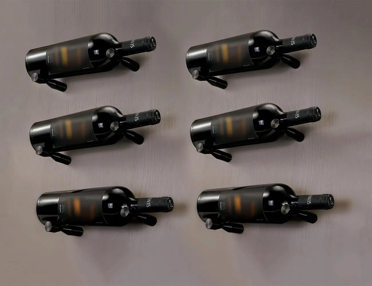 

Современная настенная винная полка из 6 шт., черный алюминиевый сплав, крепления на дереве или бетоне для стильной витрины