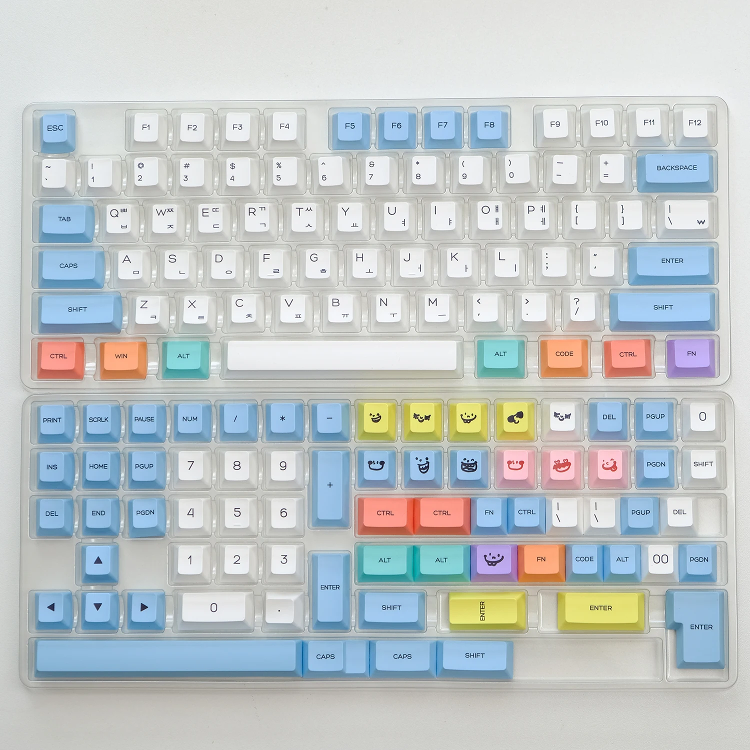 KBDiy Cherry Profile PBT-Tastenkappen, koreanische japanische Tastenkappe, Pastellkreide-Thema, MX-Schalter für mechanische Tastatur, KIT ISO 7U, 144 Tasten – Detail 4