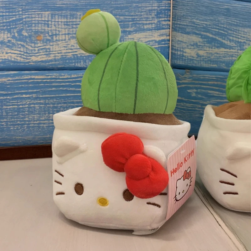 Ramo de muñecos Hellokitty Sanrio, planta en maceta de felpa, diseño creativo de dibujos animados, muñeca de moda con forma bonita para regalos de Navidad y cumpleaños