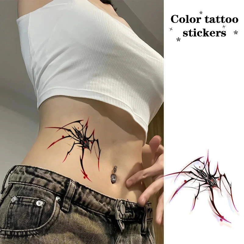 Spider Temporary Tattoo Sticker Magic Tattoo Herbal Juice Tattoo Lasting 1-2 Weeks Realistic Fake Tattoo