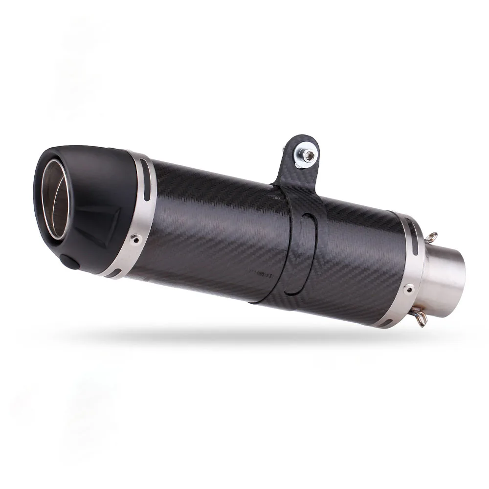 

Universal 51MM Motorcycle Exhaust Modified Carbon Fiber Muffler With Carbon Fiber Fixed Ring For R15 CBR500 RCX NMAX FZ6