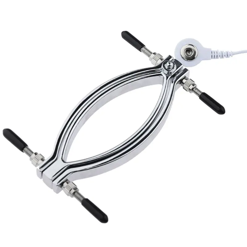 Electric Shock Accessory Stainless Steel Labia Clamp Vaginal Speculum Cable Female Electric Pulse Masturbator Parts Adult Sex