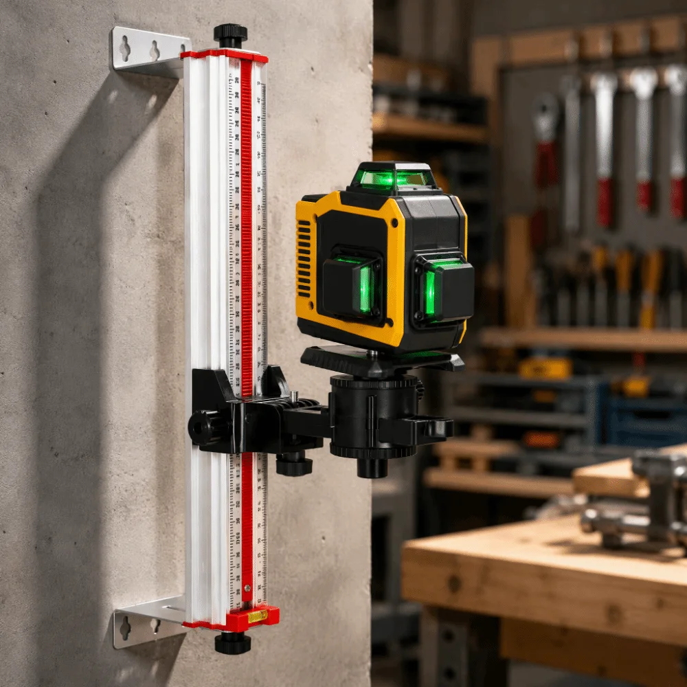 Aluminum Alloy Lasers Level Wall Mount Bracket Front Back Adjustment 180 Degree Rotation Lasers Level Holder Adjustable Height