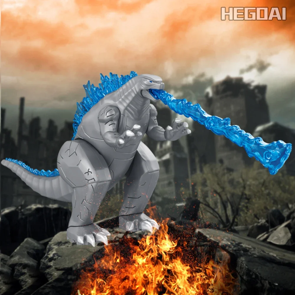 Figura de acción Scar King Godzill Heat Ray, juego de construcción de estomero de ciudad, rey de los monstruos, regalo para adultos y niños, bloque de construcción