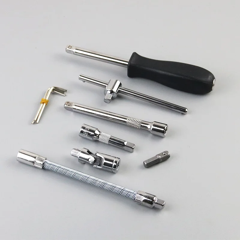 46/53pcs Car Repair Tool Kit 1/4-Inch Socket Set Car Repair Tool Ratchet Torque Wrench Combo Auto Repairing Tool Set