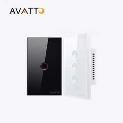 AVATTO Tuya WiFi Smart Light Switch 1/2/3/4 Gang 110V 220V Touch Sensor App Remote Control Switches Works with Alexa Google Home