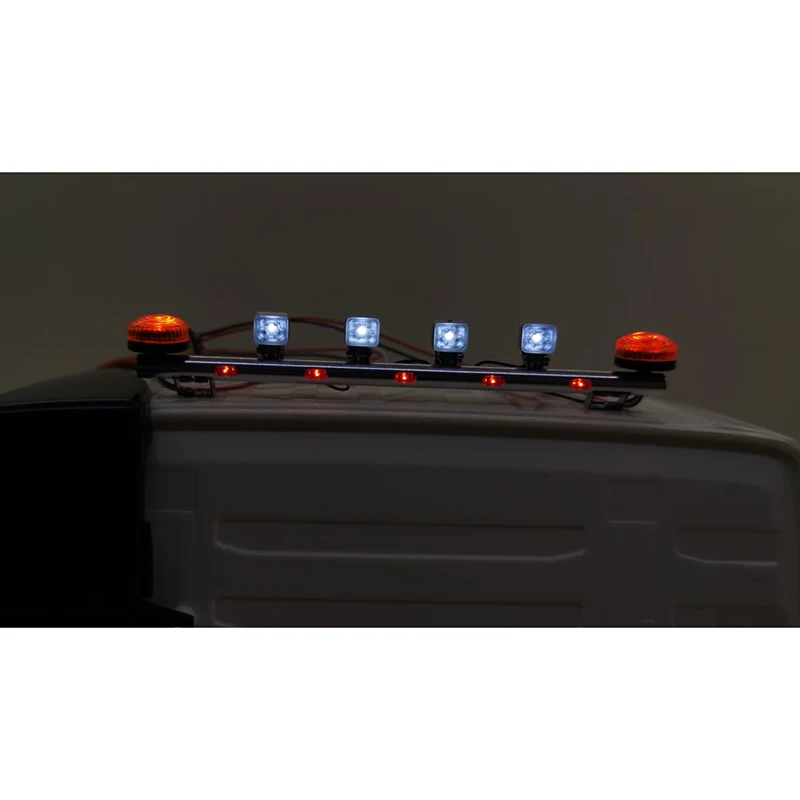 Symulacja LED metalowe światła inżynieryjne reflektor dla 1/14 Tamiya zdalnie sterowana ciężarówka samochód VOLVO FH16 56360 Diy części zabawki