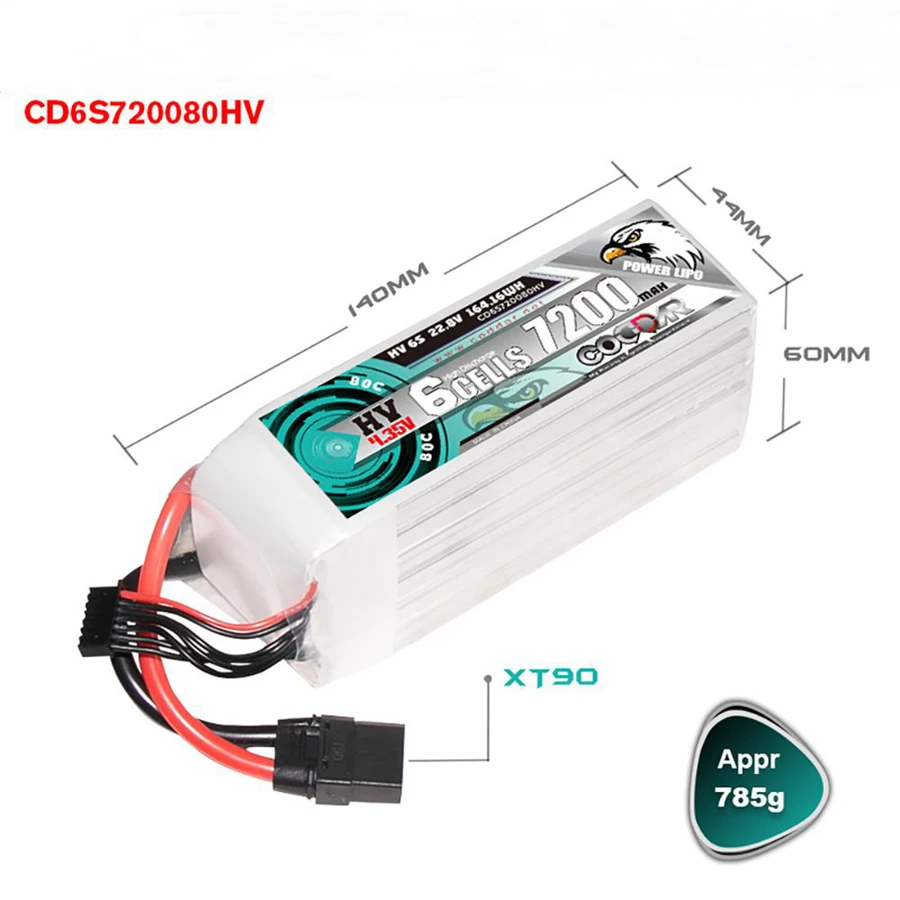 Imagem -06 - Bateria de Lítio Recarregável para Modelo de Avião Alta Tensão rc Cd2s6s720080hv 7200mah 2s 3s 4s 5s 6s 80c