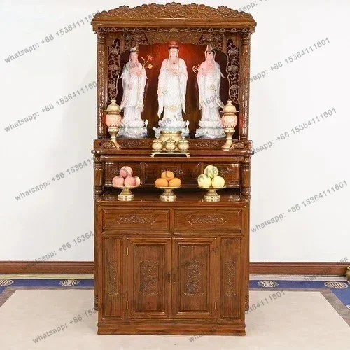 

FGBuddha Niche Home Buddha Cabinet Guanyin Table Buddha Statue Enshrine Vertical for Cabinet