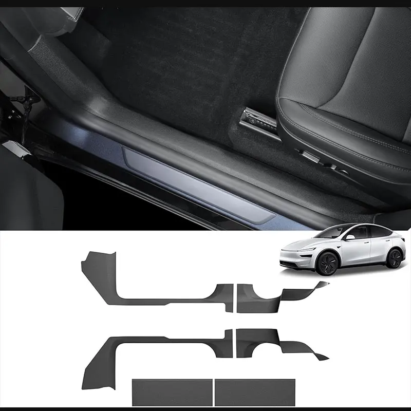 

Для Tesla для модели Y Juniper 2025 Защита на порог передней и задней двери, защитные коврики из ТПЭ под сиденьями в употреблении, левая рука