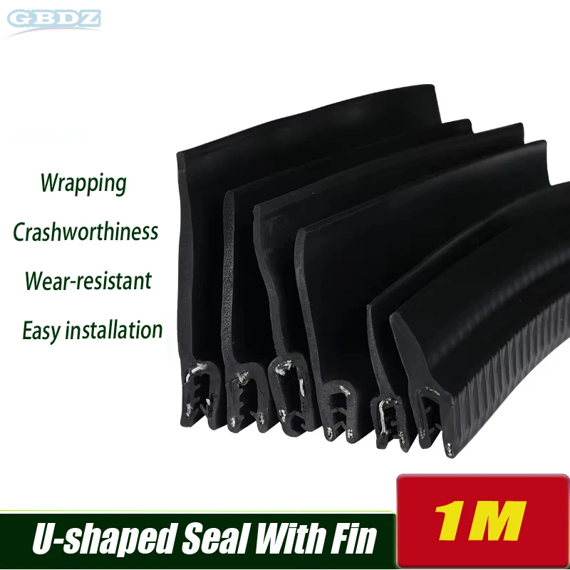 

1M U-Shaped Rubber Wrap With Wings large Side Wings Wind turbine Cabinet door Edge Sealing Rubber strip