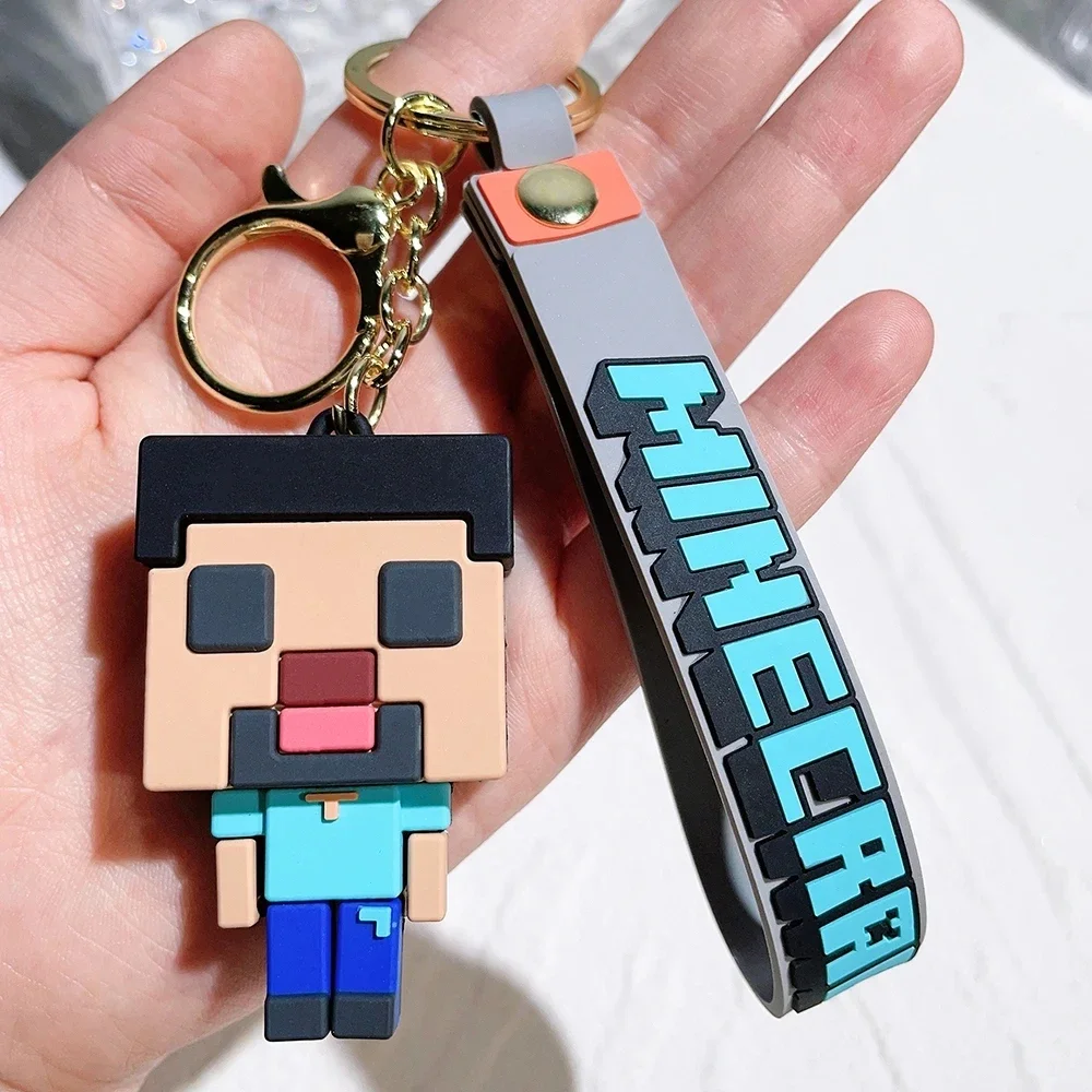 New Creativity My World 3D Sandbox Game Keychain Minecraft Couple Keychain Bag Pendant Cos Action Figure