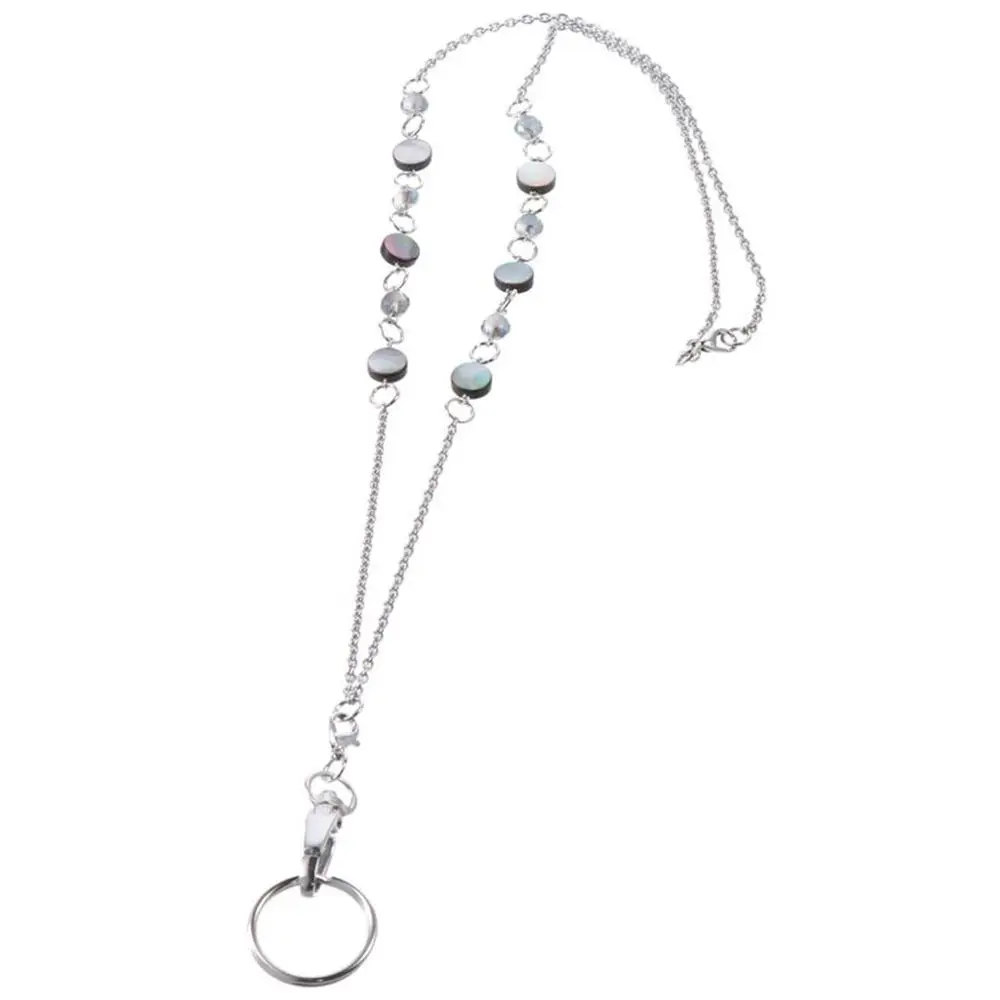 ID Card Badge Holder 1 PC Key Lanyards ID Badge Stainless Steel Fashion Lanyards Durable Lanyard Women