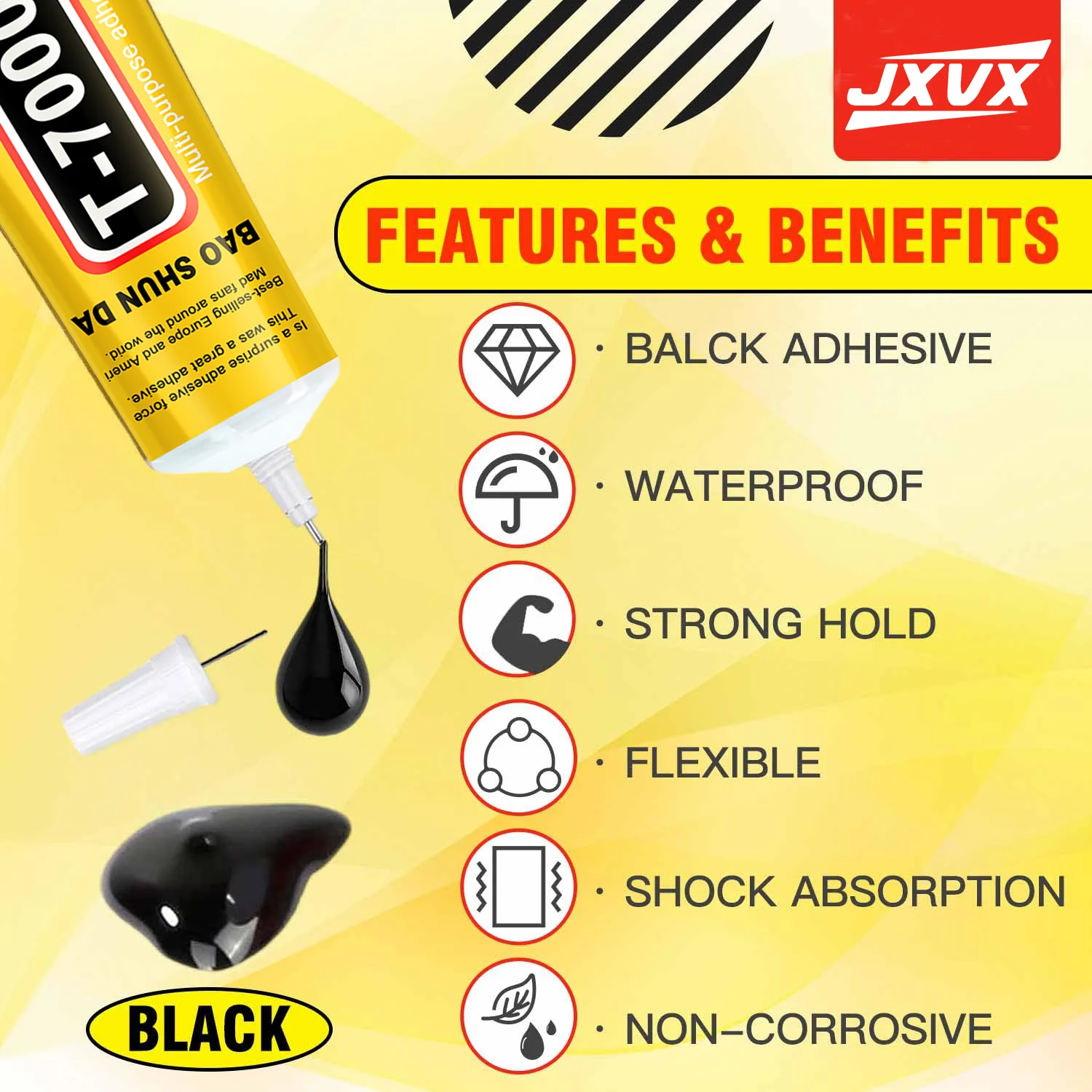 T-7000-Black Strong Adhesive, a High-Performance Waterproof Adhesive for Precision Maintenance, Is Very Suitable for Telephones, Electronics, Mobile Phone Screens, Jewelry, and Electronic Products.