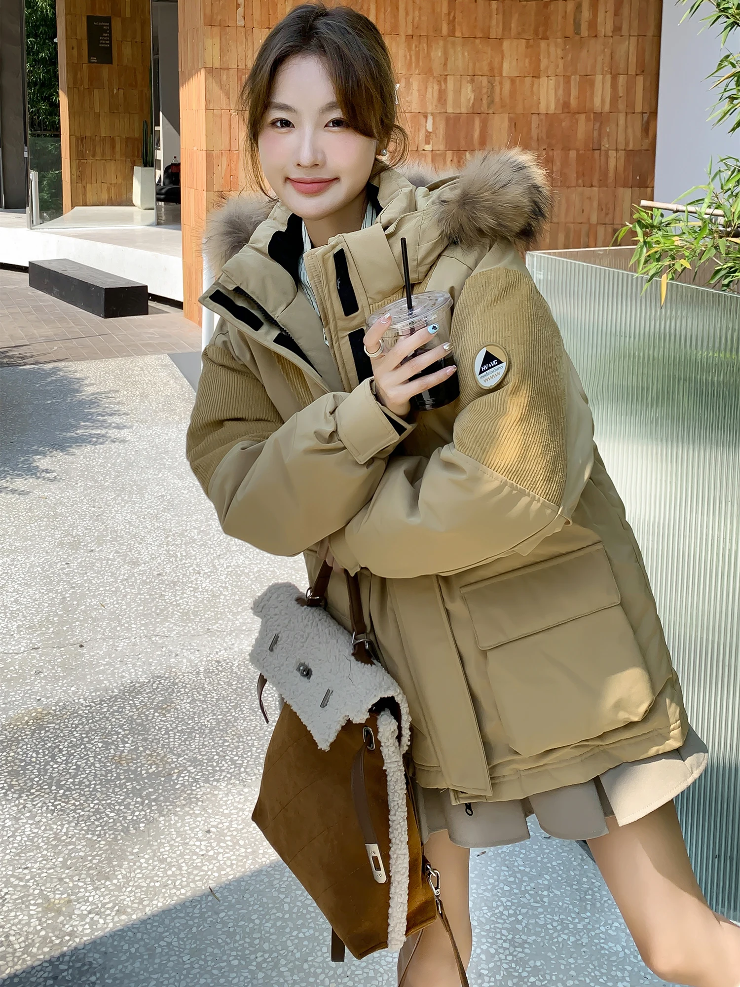 

Женская пуховая парка mi Workwear, желтая, осень-зима, новинка 2023, унисекс, с капюшоном, для повседневной носки