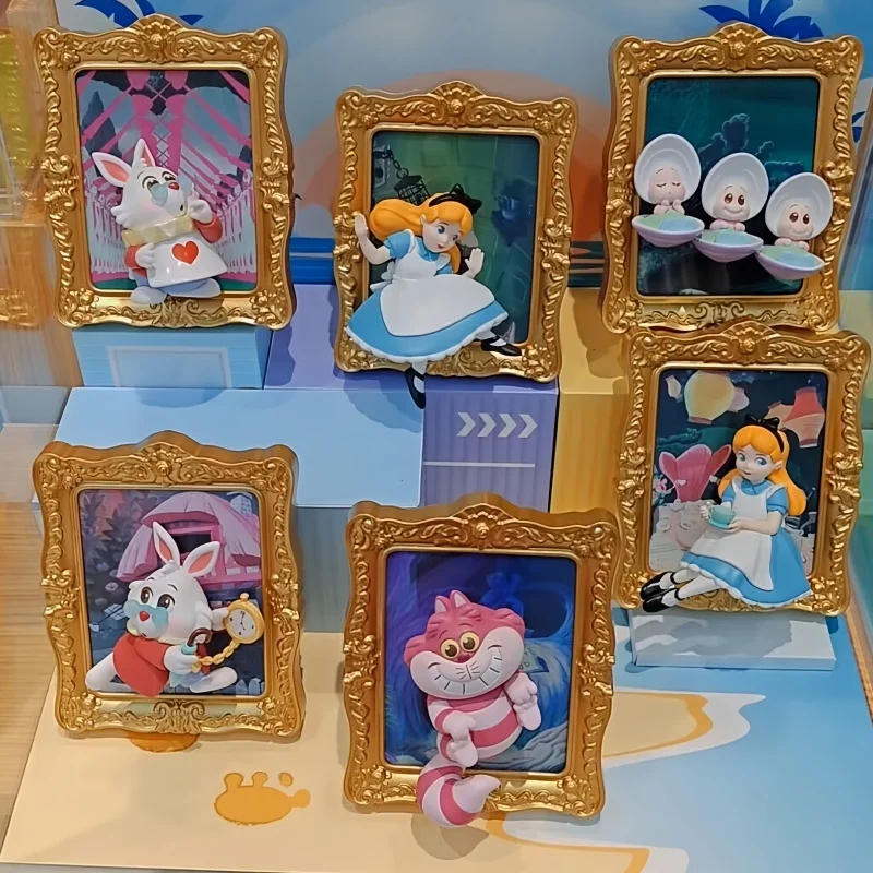 

New Original Disney Alice In Wonderland Blind Box Art Gallery Series Trendy Collectible Desktop Ornament Model Birthday Gift