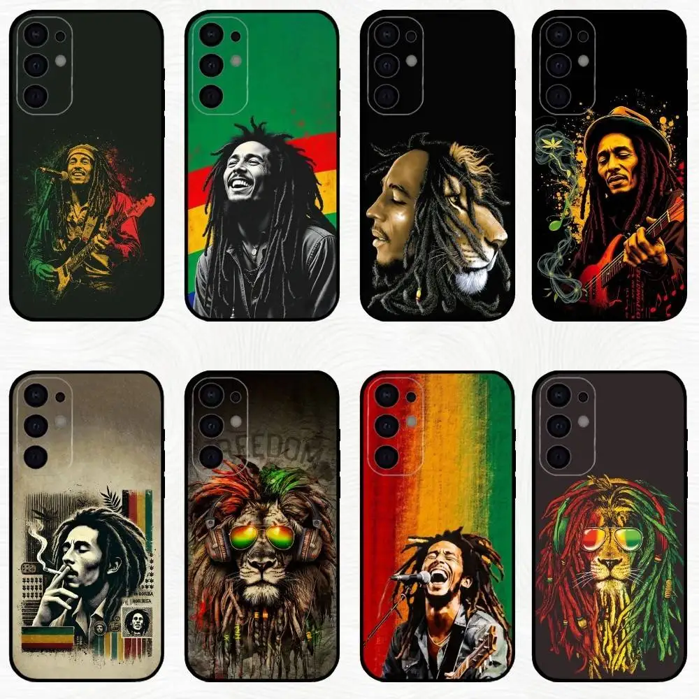 

J-Jamaica Bob M-Marley Lion Phone Case For Samsung S25,S24,S23,S22,S21,S20,Plus,Fe,Lite,Others Black Cover