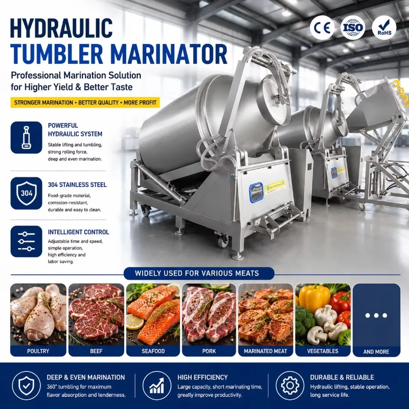 Automatic Breathing Vacuum Tumbler Meat Massage Machine for Bacon Ham Sausage and Marinated Meat