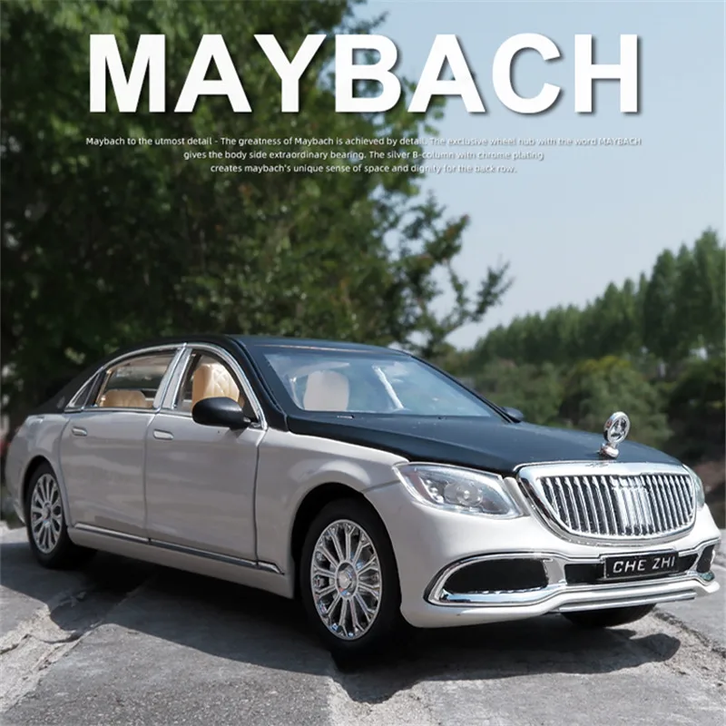 1:24 Maybach S600 S650 modello di auto in metallo in lega diecast veicoli giocattolo in metallo modello di auto alta simulazione suono e luce regalo