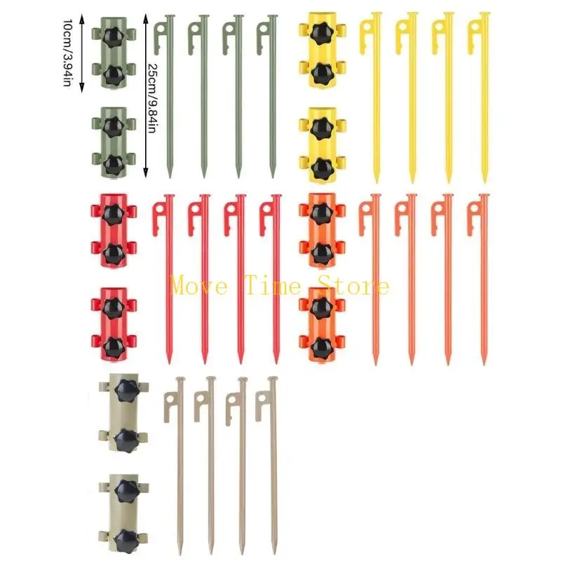 92ME Người giữ lều cắm trại đầy màu sắc Loại nặng Thanh thép Đinh cố định Lều cố định