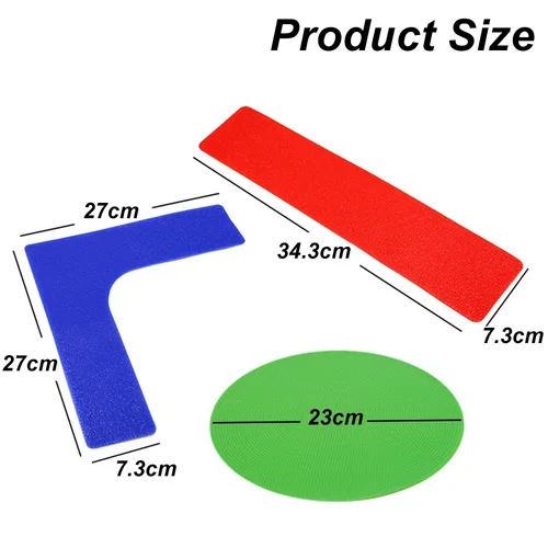 Imagen 2 del producto Marcadores de suelo para cancha deportiva, marcador de líneas de cancha para adiestramiento al aire libre, fútbol, baloncesto, voleibol, bádminton, señal de límite de gimnasio, 8 Uds.