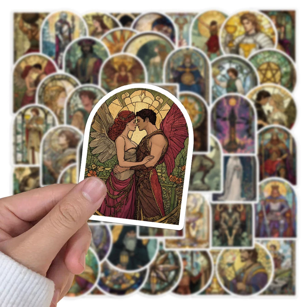 

10/30/50pcs Gothic Glass Style Tarot Cards Stickers Vintage Graffiti Decals DIY Skateboard Phone Scrapbook Cool PVC Sticker Toy
