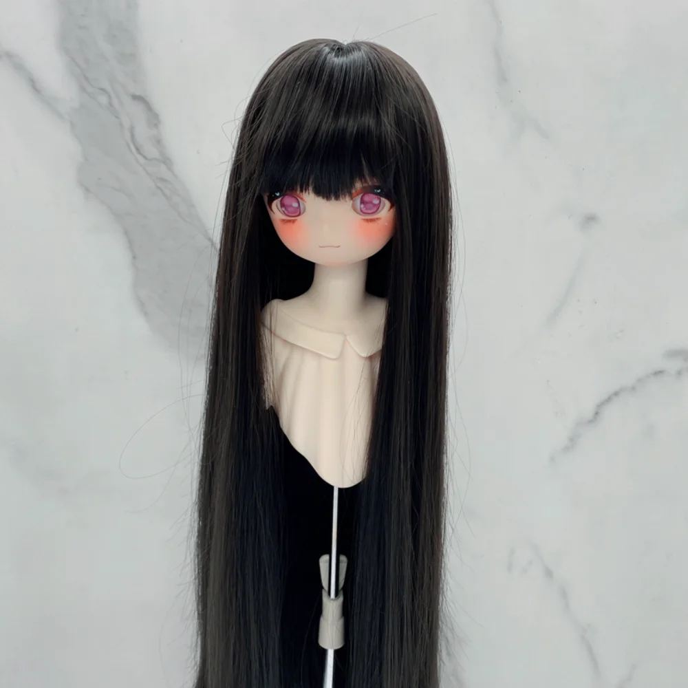 

1/3 & 1/4 & 1/6 Bjd Doll Wig Long Straight High Temperature Silk BJD Doll Hair Dress Up with Bangs Doll Hair Wig DIY Makeup