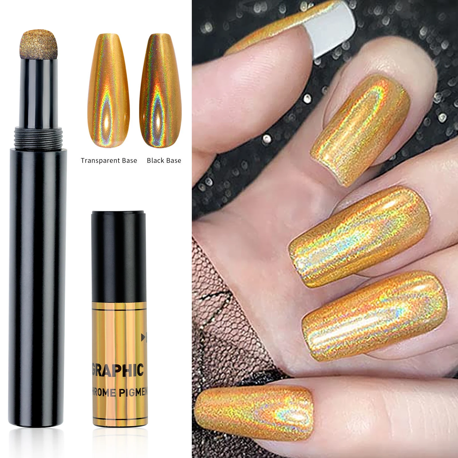 Arte do prego glitter almofada de ar caneta mágica efeito espelho pigmento cromo uv gel polonês holográfico pó pigmento decoração