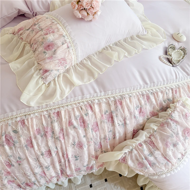 Set Sprei Gaya Putri dengan Bo - Embroidery Quilt Cover ulasan dan harga