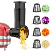 Slicer Shredder Attachment for Kitchenaid Stand Mixer Food Slicer Accessories with 4 Blades Cheese Grater Fit for Kitchen Aid