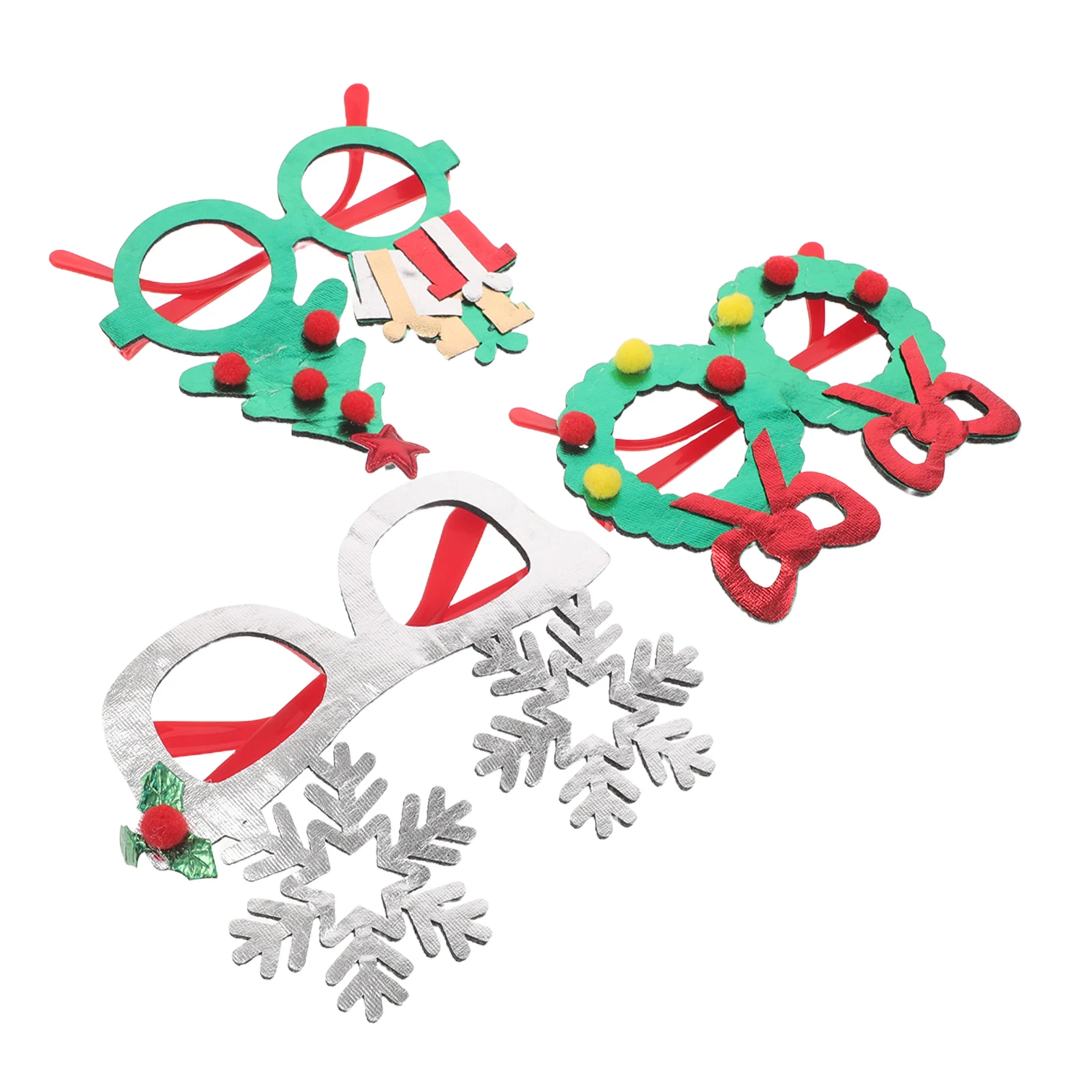 

3 Pcs Christmas Party Glasses Holiday Eyeglasses Happy New Year's Eve Frames Eyewear Favor
