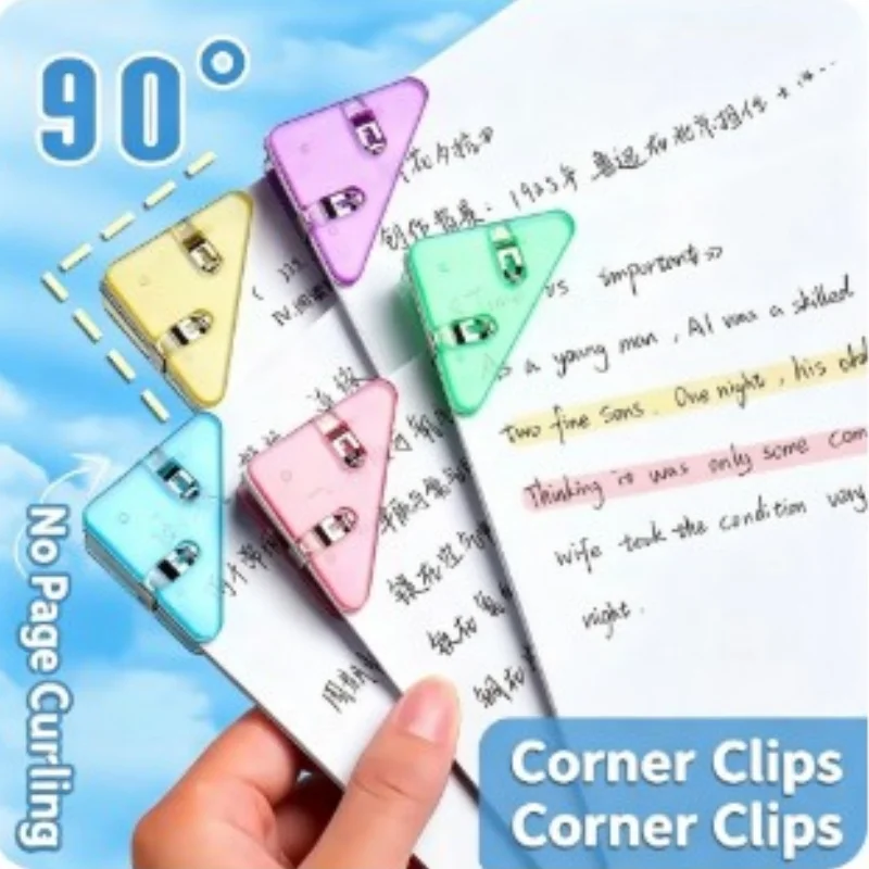 3/5pcs Multi Functional Corner Clamp Bill Holder Page Paper Corner Clip Document And Data Storage Folder Office Stationery