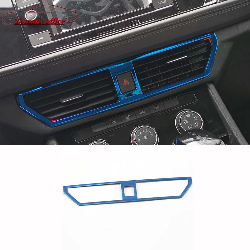 For Volkswagen VW Jetta MK7 2019 2020 2021 Stainless Steel Car middle Central Air Outlet Cover Trim Auto Styling Accessories