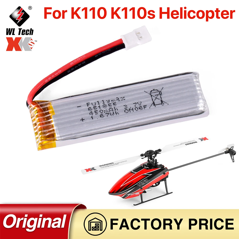 Original Battery for RC Car RC Toys Wltoys K110 K110s Battery 3.7V 450mAh 1S Helicopter RC Battery For XK V977 V930