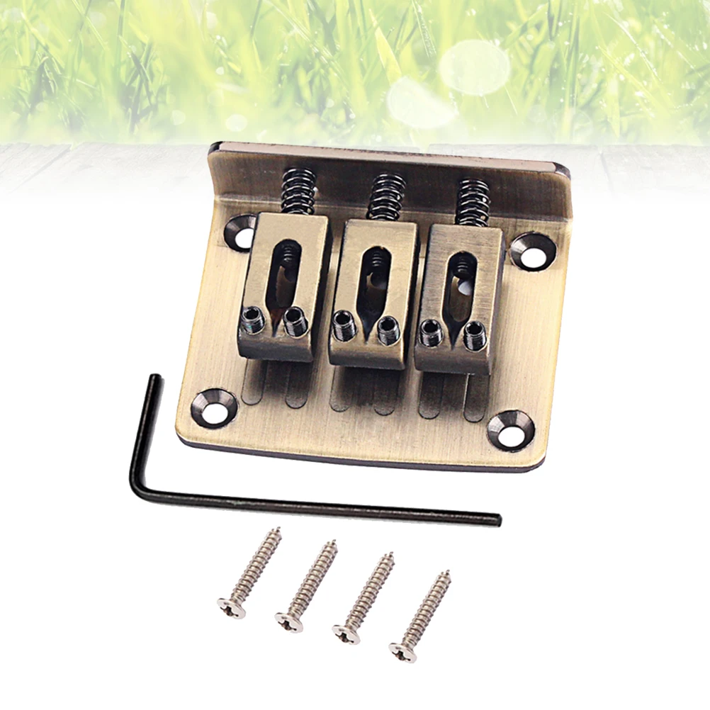 

Guitar Bridge Hardtail Replacement Electric Fixed Bridge Adjustable Saddles Top-Load Design Corrosion for Broken