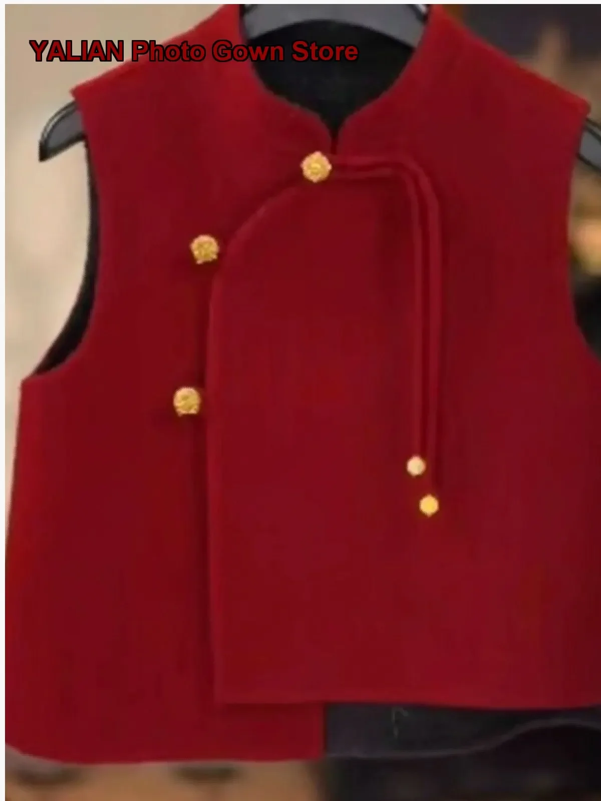 Boys Girls Waistcoat Tweed Jacket Traditional Chinese Style for New Year Kids