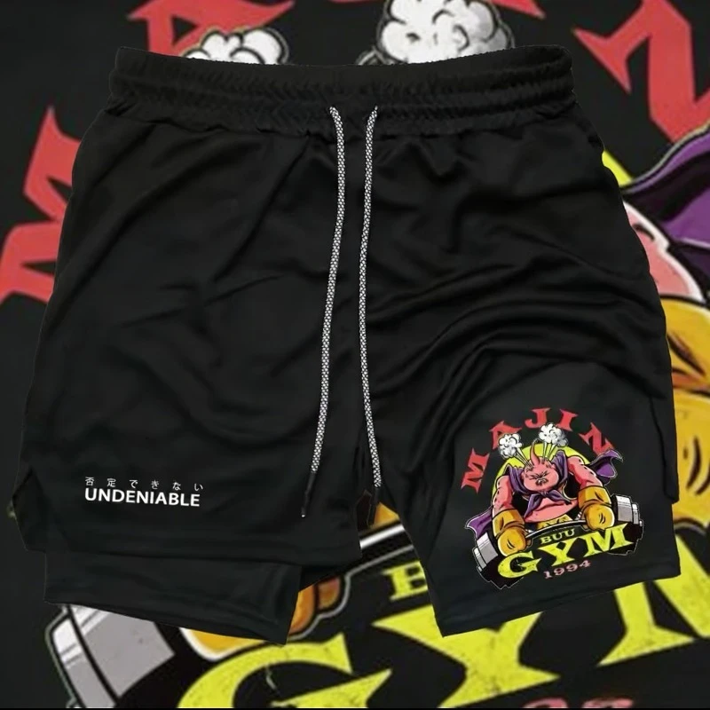 Dragon Ball Summer Japanese Animation Peripheral Printed Sports Shorts Double Layer Men's Five-point Pants Breathable