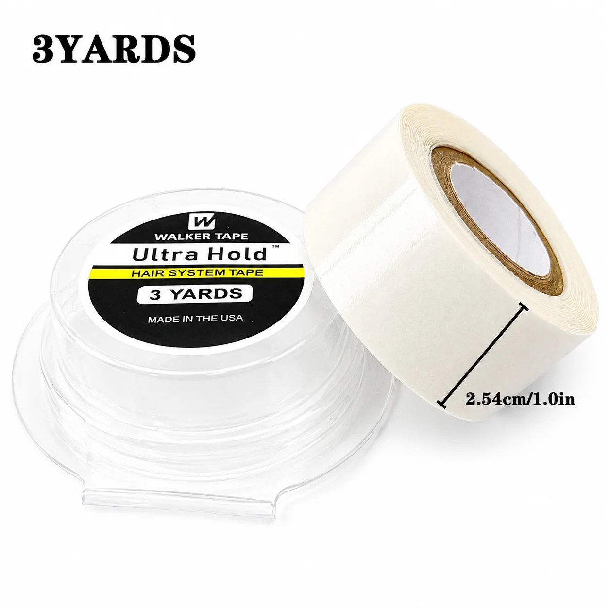 Wholesale All with Box 0.8/1.0/1.27/2cm Width 3Yards White Ultra Hold Tape Double Side Tape Lace Front Tape Hair Tape Wig Tape