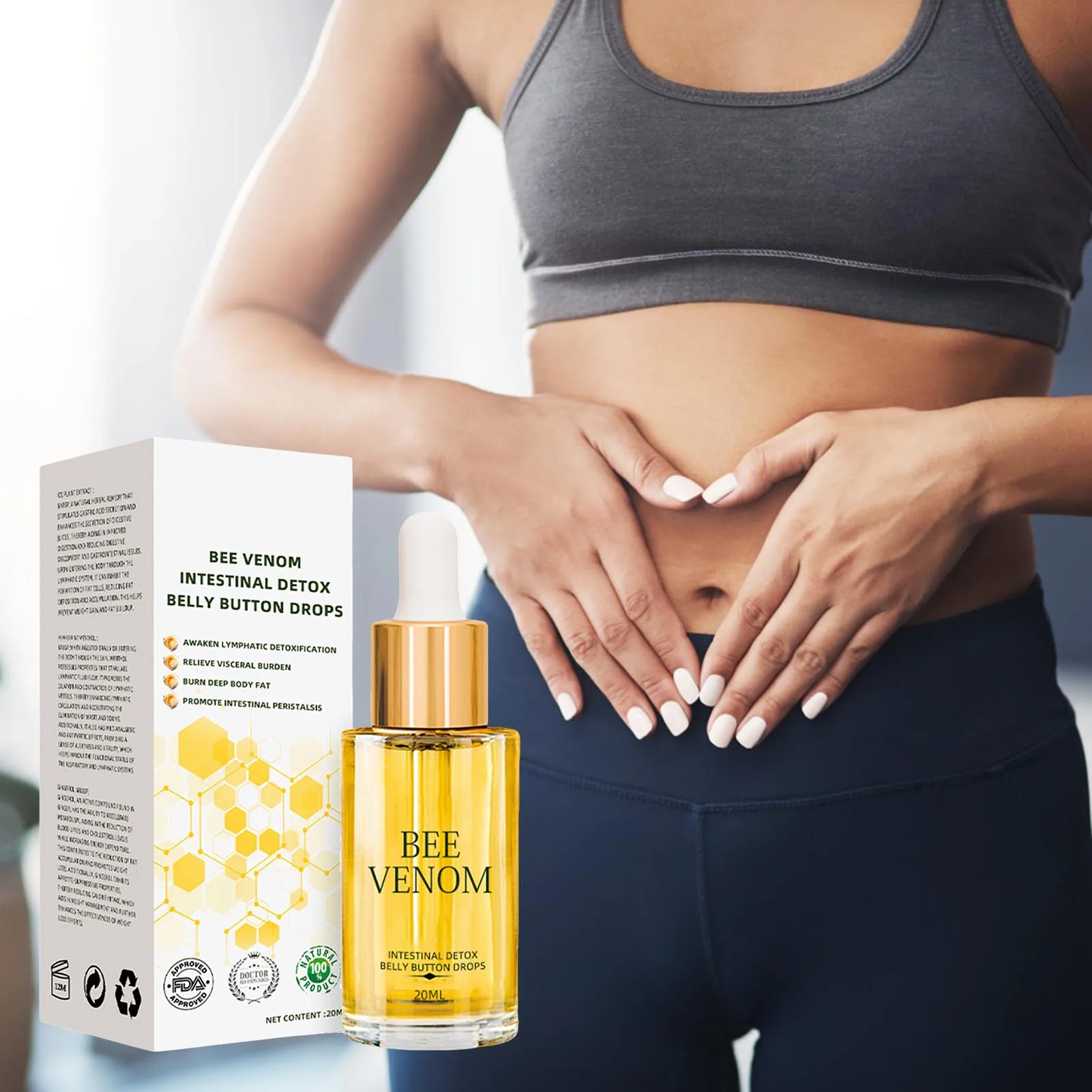 20ml Body Firming Skin Slimming Drops Effective Remove Cellulite Fast Acting Body Shaping Drops for Full Body Sculpting Massage