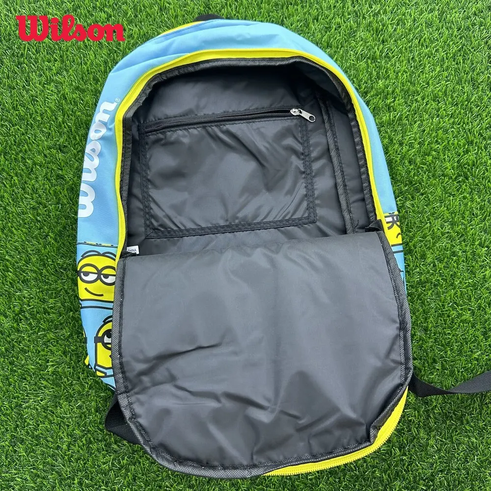 Wilson Minions V2.0 Team Tour JR Co Branded Styles Tennis Bag 2PK Racket Bag Multi Functional Large Capacity Teenage Backpack