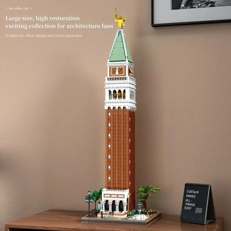 

3903PCS St. Mark's Clock Tower Building Blocks Renaissance Architectural Model Bricks Desktop Decoration Kids Toys Holiday Gifts
