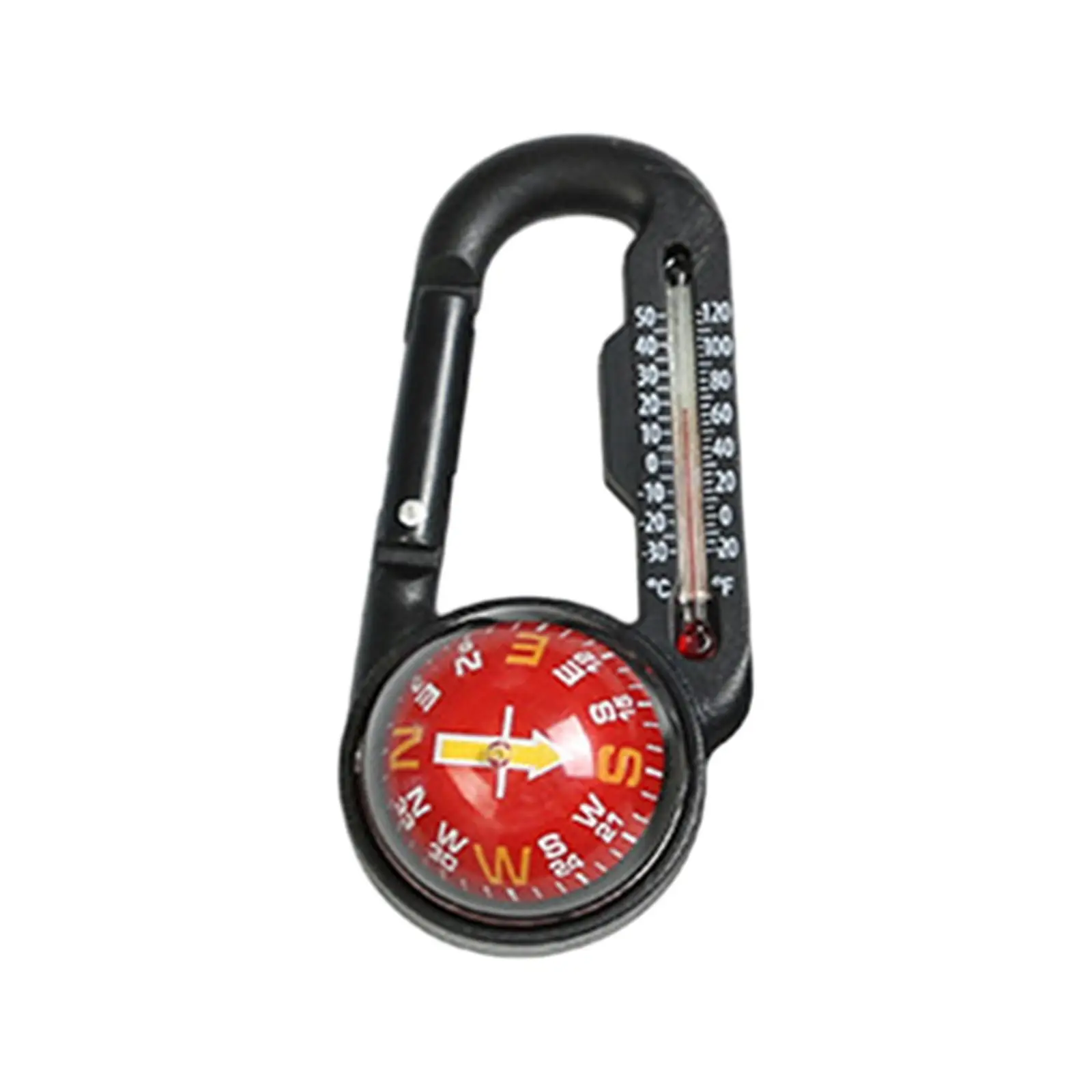 Carabiner Compass Thermometer Compact for Travel Backpacking Mountaineering