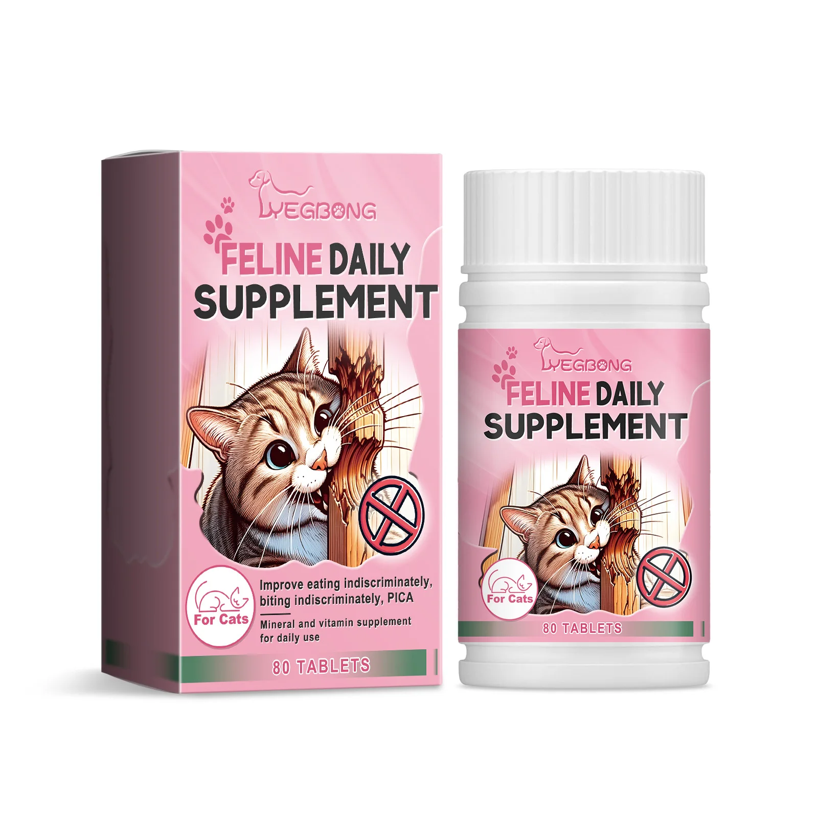 Trace Element Tablets For Cats, Feline Vitamin Supplement, Supply Essential Nutrients, Maintain Balanced Diet, 80 Tablets